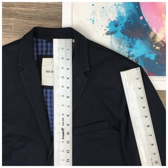 Ben Sherman Mens Blazer Sport Coat Two Button Jacket Cotton Size 38R Casual Suit - Picture 12 of 13